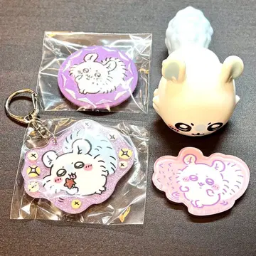 치이카와 (먼작귀) 모몽가 키링 소프트 비닐 마그넷 캔뱃지 4개 세트