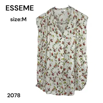 ESSEME 에시임 셔츠 상의 슬리브리스 꽃무늬 M 레이온
