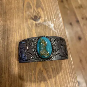 터콰이즈 실버 뱅글 플랫 헤드