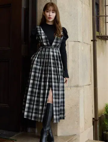 herlipto Classic Plaid Jumper Dress