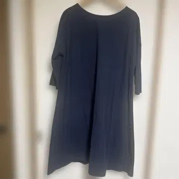 네이비 7부 소매 원피스