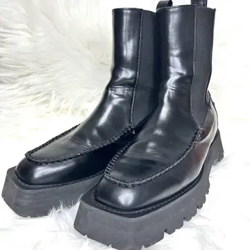 인기 [지나시스] 사이드 고어 부츠 모카신 통굽 L 24 상당 블랙