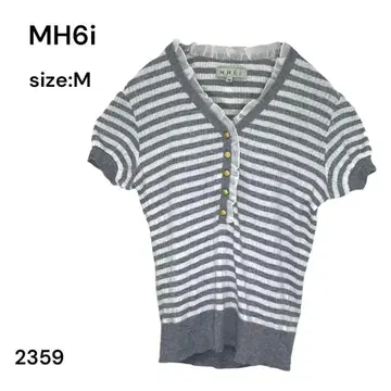 MH6i 셔츠 상의 보더 무늬 M 반팔 멋스러운 귀여운