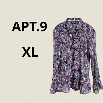 APT.9 꽃무늬 프릴 셔츠 Petite PXL