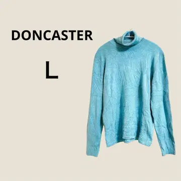 DONCASTER 스카이블루 터틀넥 니트