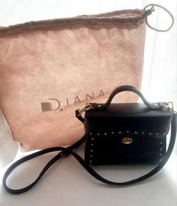 DIANA 스터드 장식 블랙 숄더백