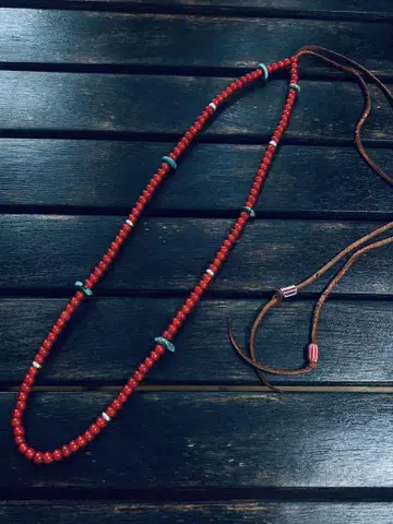 혈적보다 화이트 하츠 터콰이즈 실버 비즈 커스텀