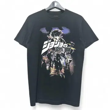 죠죠의 기묘한 모험 애니메이션 프린트 T셔츠 M 사이즈 블랙 882