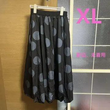 여성용 도트 롱 벌룬 스커트 XL