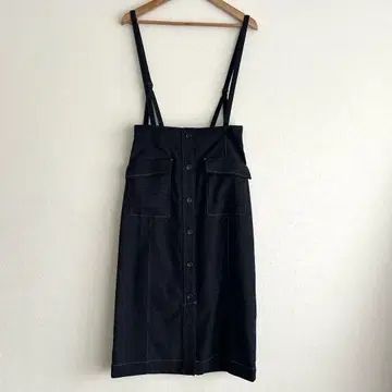 코히나 COHINA 서스펜더 부착 프론트 버튼 스커트