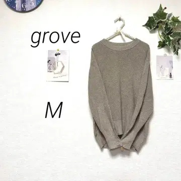 8786-1 그로브 grove 라메 믹스 니트 스웨터 M 무지