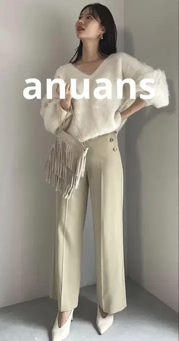 새상품급 anuans 센터 프레스 마린 팬츠 (BEIGE)