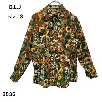 B.L.J 셔츠 상의 긴팔 S 컬러풀 꽃무늬 세련된 귀여운