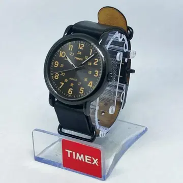 TIMEX 위켄더 40mm 블랙 가죽 T2P494 배터리 새상품