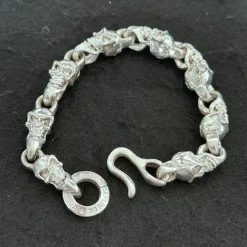 [ 무게감 ] 할리데이비슨 스컬 모티브 실버 팔찌 s925