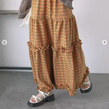 ehka sopo 택 포함 새상품 체크 캉캉 스커트