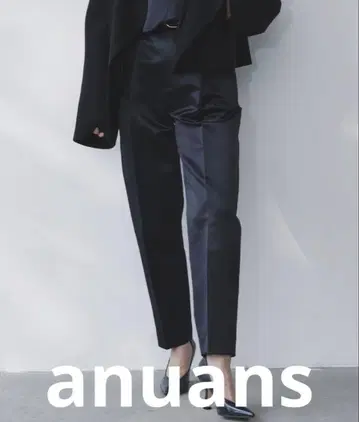 택 포함 미사용 새상품 anuans 러스터 새틴 테이퍼드 팬츠