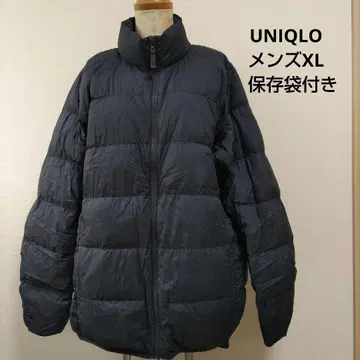 수납 가방 포함 UNIQLO 남성용 XL 다운 자켓 다크 블루