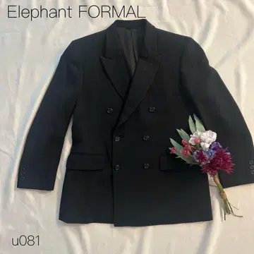 테일러드 자켓 더블 브레스트 울 100% 수트 블랙