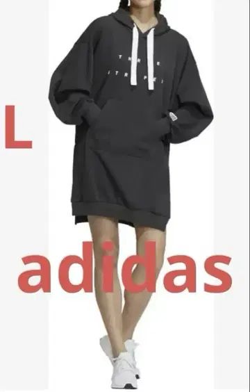 adidas 후드티 L 다크 그레이 튜닉 원피스