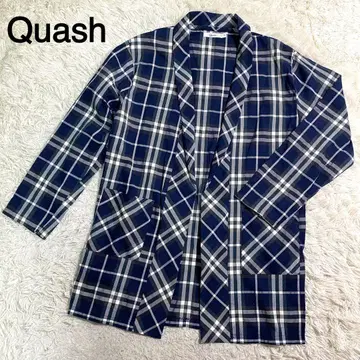 Quash 네이비 컬러 체크 무늬 캐주얼 자켓
