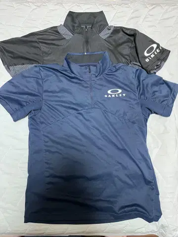 OAKLEY 반팔 피케 셔츠 네이비 블랙