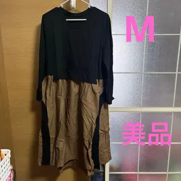 여성용 롱 원피스 블랙&브라운 M