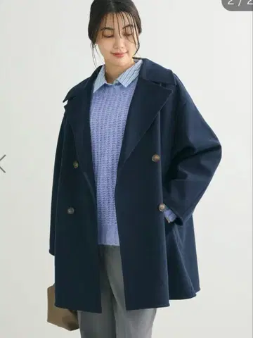 가격 인하 오버 자켓 코트 네이비