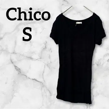 새상품급 Chico 블랙 T셔츠 [ S ] 심플 V넥