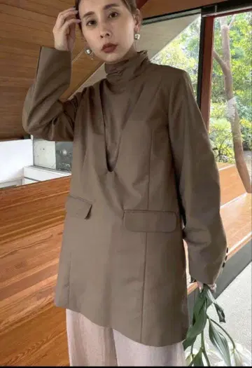 Ameri vintage / TUNIC TAILORED 하이넥 상의