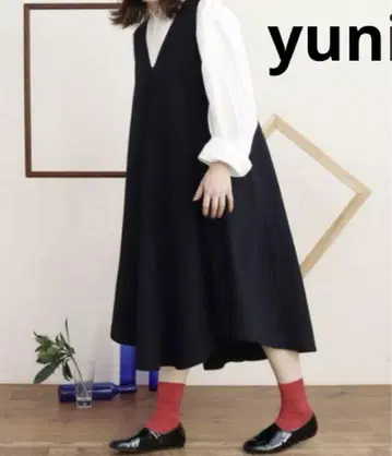 yuni 강연 개버딘 오버롤 스커트