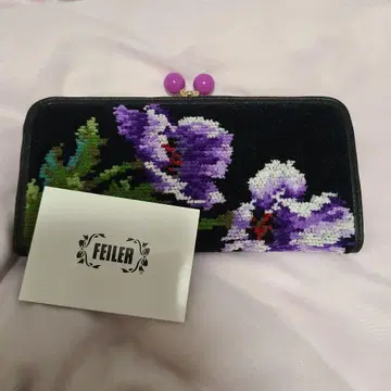FEILER 꽃무늬 자수 장지갑 가마구치 새상품급