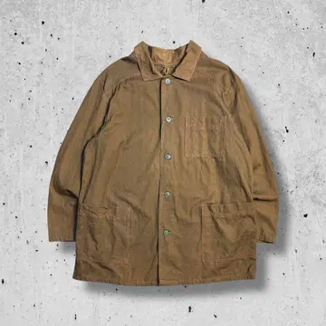 80년대 동유럽제 워크 커버올 브라운 계열 빨간색 스티치