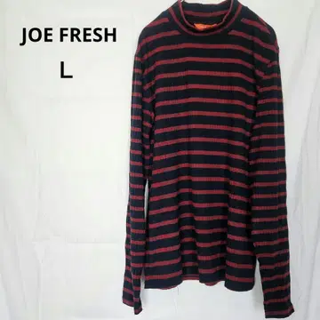 JOE FRESH [L] 네이비/레드 스트라이프 터틀넥 긴팔