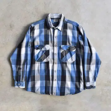 90s FIVE BROTHER 파이브 브라더 블록 체크 플란넬 셔츠