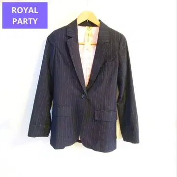 [ ROYAL PARTY ] 스트라이프 자켓 블랙