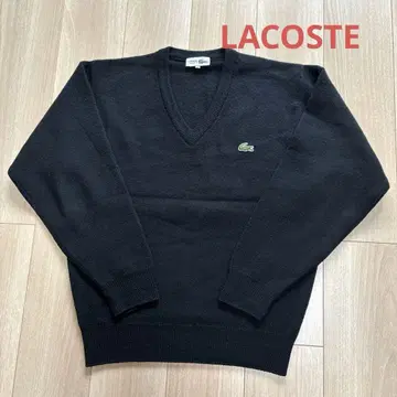Lacoste 남성용 V넥 스웨터 블랙 사이즈 4