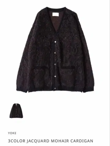 3COLOR JACQUARD MOHAIR CARDIGAN black