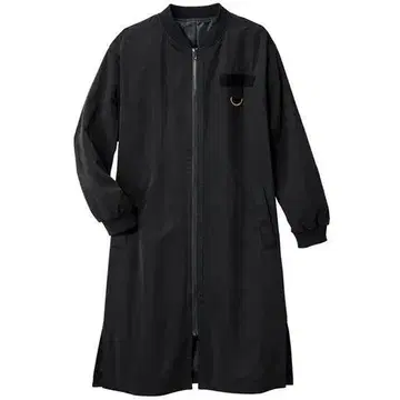 [새상품급] MA-1풍 맥시 길이 코트 D링 2곳 광택 블랙