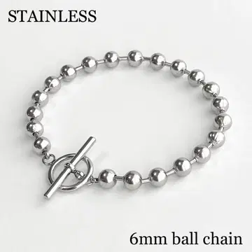 새상품 만텔 볼 체인 팔찌 6mm 스테인리스 316L