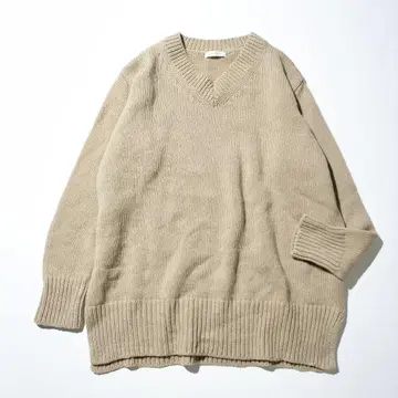 새상품급 갤러리 바이 파인 울 V넥 풀오버 오버 사이즈