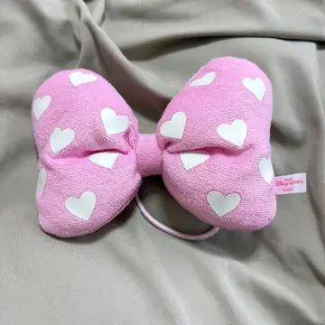 디즈니 리조트 미니 마우스 머리끈 핑크 하트 물방울 도트