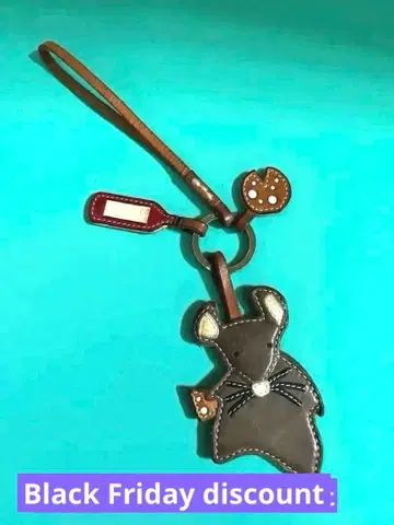 Genten 쥐 모양 가죽 키링 [ 중고품 ]