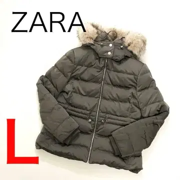 H3053-132 자라 다운 코트 자켓 퍼 달린 후드 탈부착 가능