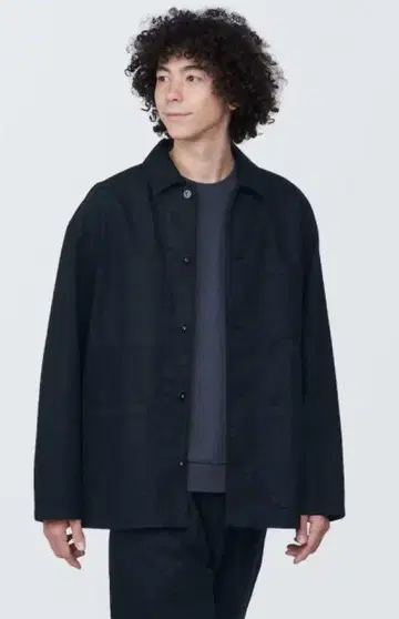 무인양품 나무 열매에서 만든 카포크 혼방 커버올 신사 M 블랙 23AW