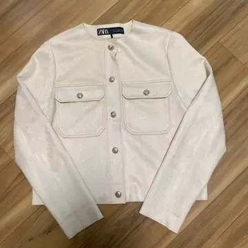 ZARA 아이보리 노카라 자켓 XS