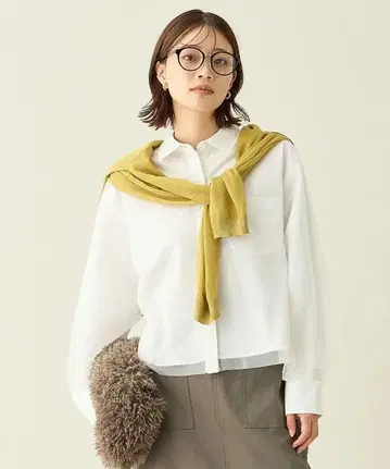 ANY 크롭 튤 콤비 셔츠 온워드 카시야마