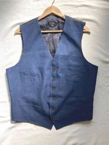 J.CREW 린넨 100% 원단 베스트 네이비 사이즈 L 새상품급