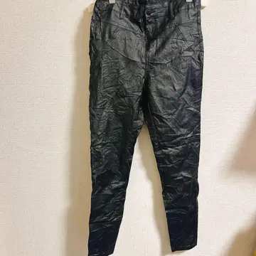 SHEIN 광택 블랙 스키니 팬츠 EU 36