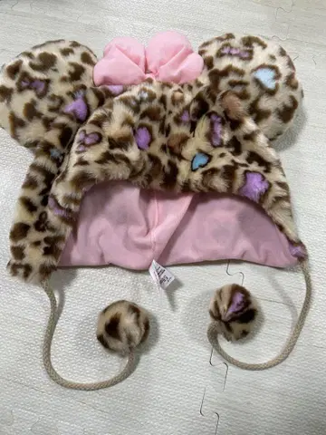 레오파드 무늬 귀도리 모자 58cm
